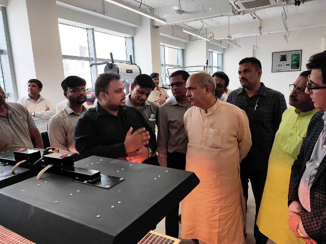 Skill Development and Industrial Training Minister of Haryana, Shri Mool Chand Sharma inaugurated Renewable Energy Lab at Shri Vishwakarma Skill University, supplied by Ecosense.