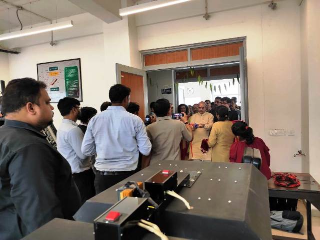 Skill Development and Industrial Training Minister of Haryana, Shri Mool Chand Sharma inaugurated Renewable Energy Lab at Shri Vishwakarma Skill University, supplied by Ecosense.